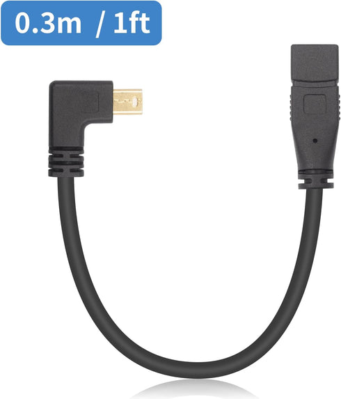 Duttek 12 Inch 4K Mini DisplayPort Cable, Left Angled Male to Female, Supports 4K x 2K Resolution, HBR2 Bandwidth Up to 21.6Gbps, Compatible with ...