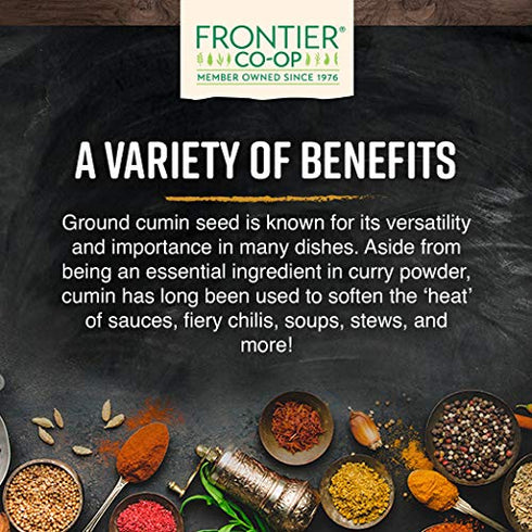 Frontier Co-op Organic Ground Cumin Seed 5.61oz Cumin Powder...