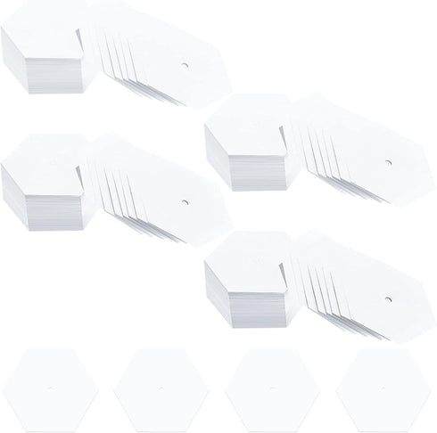 200 Count English Paper Hexagon Shapes Templates Hexagon Piecing Paper for Quilting White Paper Quilting Templates with Hole for Sewing Supplies(2...