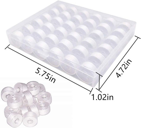 YEQIN 36pcs White Prewound Bobbin Thread and Bobbin Clamps - Size A Class 15 SA156 Compatible with Babylock, Brother, Consew, Juki, Singer Embroid...
