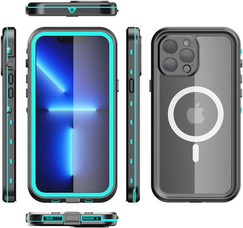 Compatible with Magsafe for iPhone 13 Pro Max Waterproof Case Heavy Duty Protective Full Body Rugged Magnetic Phone Cover with Built-in Screen Pro...