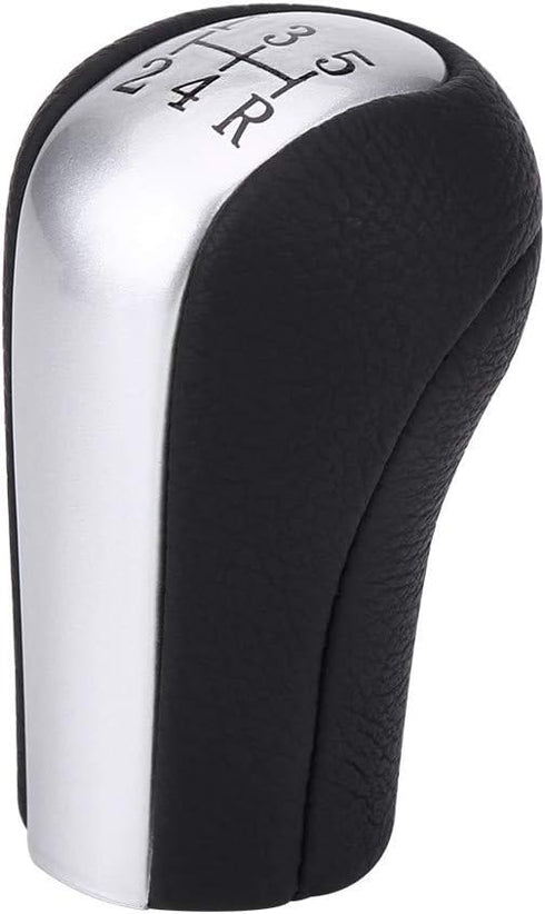 5 Speed Gear Shift Knob, Manual Gear Shift Knob Kit with Black Gear Stick Gaiter Cover Leather Shift Boot Cover Gear Shift Knob Gearstick Gaiter B...