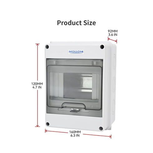 5 Way Circuit Breaker MCB Distribution Protection Box with DIN Rail, IP65 Waterproof,for Indoor and Outdoor...