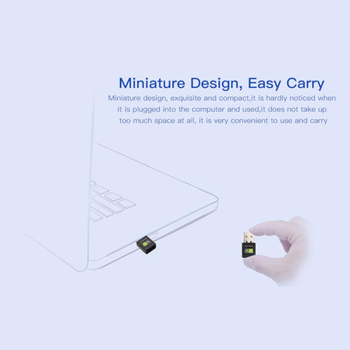 Free Driver USB Wifi Adapter for PC, AC600M USB Wifi Dongle 802.11ac Wireless Network Adapter with Dual Band 2.4GHz/5Ghz for Desktop Laptop suppor...