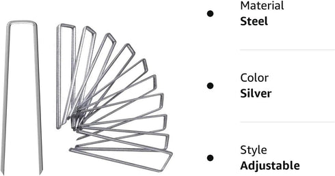 6 Inch Galvanized Garden Landscape Staples Stakes, 25 50 100 PCS Anti-Rust Garden Staples U-Shaped Landscape Pins for Secure Lawn Fabric (25, 6 in...