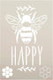 Bee Happy with Bee Stencil by StudioR12 | Craft DIY Spring Home Decor | Paint Inspirational Wood Sign | Reusable Mylar Template | Select Size (8 i...