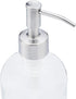 Clear Glass Jar Soap and Lotion Dispenser with Stainless Steel Pump - 16 oz (1)...