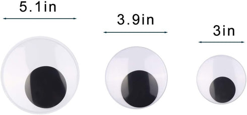 DIYASY 3inch 4inch 5 Inch 6 Pcs Large Googly Wiggle Eyes with Self Adhesive for Crafts Making....