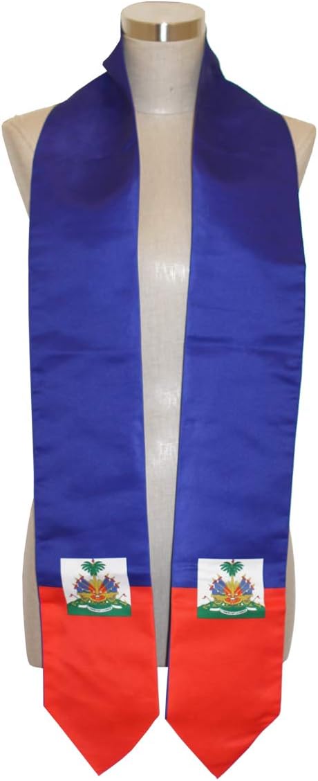 Haiti Haitian Flag Graduation Stole/Sash/Scarf...