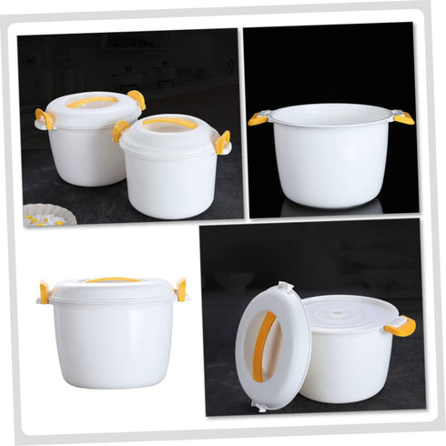Rice Cooker Non- Stick Cooking Pot Microwave Rice Pot Spaghetti Microwave Cooker Kitchen Microwave Steamer Microwave Rice Cooking Soup Bowl Mug Of...