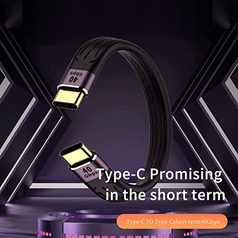 Short USB C Cable?USB C to C 0.4 Ft Flexible Cable Support Thunderbolt 4/3,USB4, PD 100W Quick Charge,8K Video,40Gbps Data Transfer for External S...