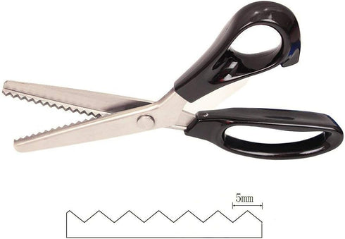 Dressmaking Sewing Craft Scissors, Professional Stainless Steel Pinking Shears Comfort Grip, Serrated & Scalloped Blades Cut Tailor Decorative Too...