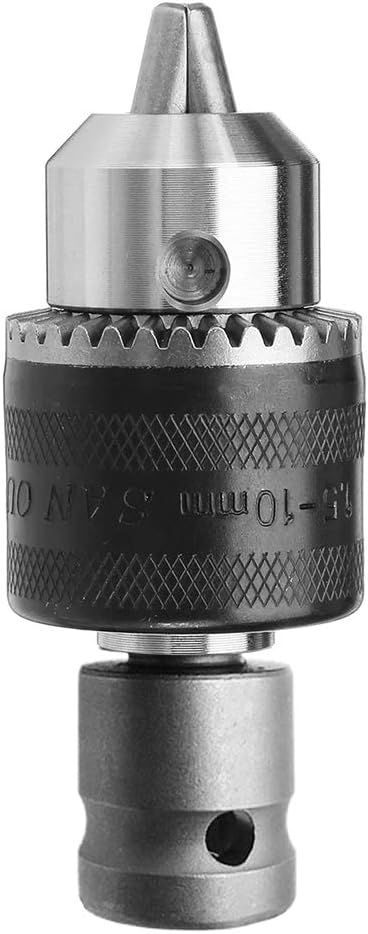 Yakamoz 1.5-10mm 1/16" - 3/8" Capacity Key Drill Chuck for Air Impact Wrench Converter Conversion Tool | 1/2 Inch Socket Square Female Adapter...