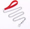 Pet Dog Steel Chain Leash Training Leads with Padded Loop Handle - Heavy Duty Walking Basic Leash for Small Medium Breeds Dogs (Large, Red)...