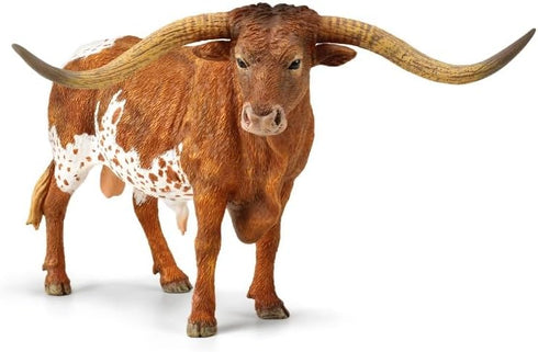 Gemini&Genius Longhorn Cow Toy Action Figure, Farm Animal Toys, Hand Painted, 6 Inches Length, Realistic and Durable Farm Toys for Children Boys a...