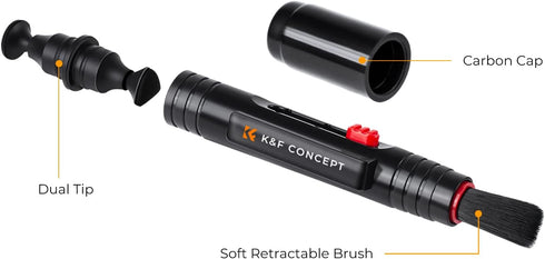K&F Concept Lens Cleaning Pen with Soft Brush, Double-Sided Carbon Head for Camera Lens, Optical Lens, Glasses, Cosmos/Valve Index /PS4 PS5 VR Hea...