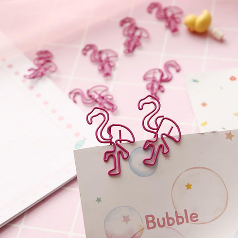 Flamingo Shape Paper Clips with Clear Box, JruiZhp 50 Pcs Pink Funny Cute Paperclips Bookmarks Planner Clips, for Fun Office Supplies School Gifts...