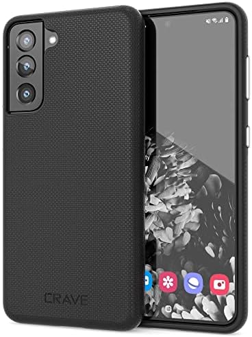 Crave Dual Guard for Galaxy S21 Case, Shockproof Protection Dual Layer Case for Samsung Galaxy S21, S21 5G (6.2 inch) - Black...