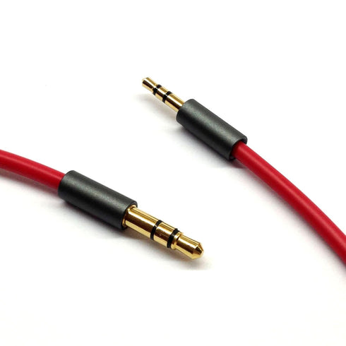 Red 6ft Gold Plated Design 3.5mm Male to 2.5mm Male Car Auxiliary Audio Cable Cord Headphone Connect Cable for Apple, Android Smartphone, Tablet a...
