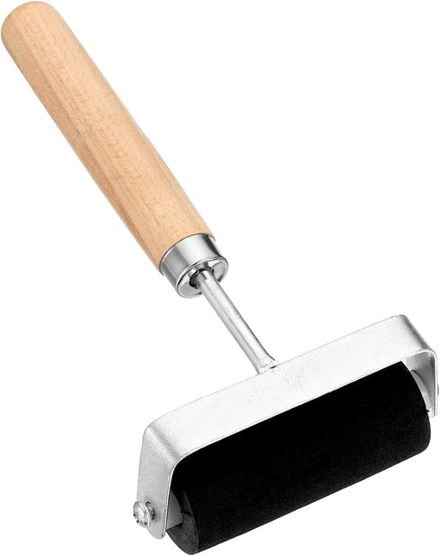 PATIKIL 3.5 Inch Rubber Roller Brayer, Anti Skid Hard Rubber Roller Tools for Wallpaper Art Craft Printing Printmaking Ink Stamping Tape Construct...