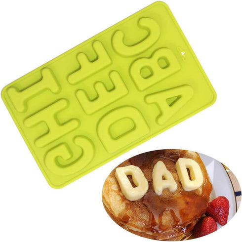4 Pcs Silicone Numbers Alphabets Trays Molds, FineGood 26 letters & Numbers Candy Mould Biscuit Chocolate DIY Baking Pans Ice Cube Making Trays -g...