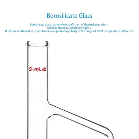 stonylab Thiele Melting Point Tube, Borosilicate Glass Measuring Point Lab Melting Point Tube Triangle Shape Thiele Tube, 150 mm...