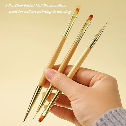 5PCS Dotting Pens and 3PCS Nail Painting Brushes, Double Ended Nail Brushes and Dotting Tool Kit, Nail Art Design Tools...