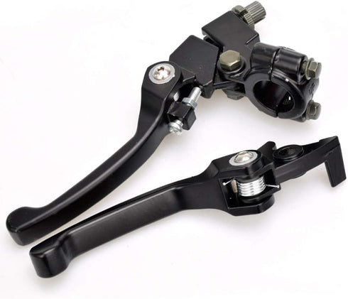 HIAORS 7/8 Pit Dirt Bike Folding Clutch Brake Lever and Motorcycle Handlebar Grips Compatible with 50cc 110cc 150cc SSR 125 Tao tao DB17 Coolster ...