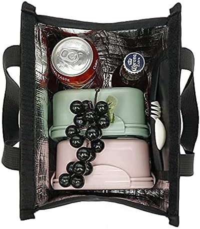 FUXINGYAO Lunch Bag, Reusable Lunch Tote, Lunch Box for Adult Women Men, Insulated Bag Applies to Work, Beach or Travel(Black)...