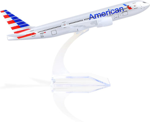 Boeing 777 AA Airlines 1/400 Diecast Metal Airplane Model with Stand Airlines Model Plane Alloy Display Collectible Model Kit for Aviation Enthusi...