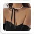 Boho Pearl Bow Choker Necklace Black Velvet Long Ribbon Bow Collarbone Chain Vintage Pearl Beaded Choker Necklace Birthday Party Jewelry for Women...