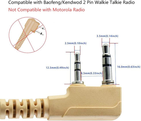 Acoustic Tube Earpiece Walkie Talkie Headset for Baofeng UV-5R BF-888S BF-F9 UV-82 UV-82HP Arcshell AR-5 AR-152 H-777 RT21 RT22 RT68 Kenwood TK-23...