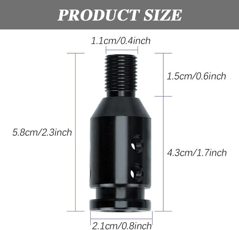 Shift Knob Adapter, Gear Shift Adapter, Aluminum Alloy M12x1.25 Automatic Shifter Adapter with Plastic Hose, Car Accessories Interior Compatible w...