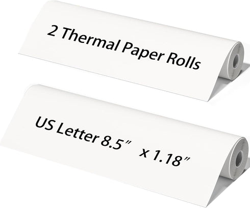 2 Rolls Thermal Paper, Thermal Printer Paper, 8.5" x 11" US Letter Paper Size, Printer Paper Roll for M08f M832 Printer, Thermal Paper Rolls Compa...