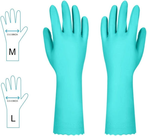 Elgood Reusable Dishwashing Cleaning Gloves with Latex free, Cotton lining,Kitchen Gloves 2 Pairs,Purple+blue Medium...