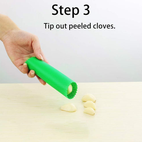 Sinnsally Garlic Peeler Skin Remover Roller Keeper,Easy Quick to Peeled Garlic Cloves with Silicone Tube Roller Garlic Peeling Kitchen Tool (Green...