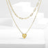 UILZ 14K Gold Plated Layered Birthstone Necklace Dainty Heart Birthstone Necklace Paperclip Chain Choker Necklace with Heart Pendant Birthstone Je...
