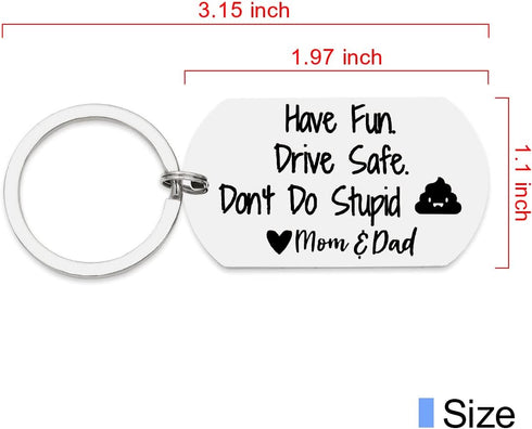 Teenager Coming of Age Gift for Teen Boys Girls Have Fun Keyring Drive Safe Key Chain Don't Do Stupid Keychain Tag...