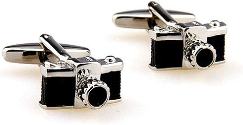 Camera SLR Pair of Cufflinks in a Presentation Gift Box & Polishing Cloth...