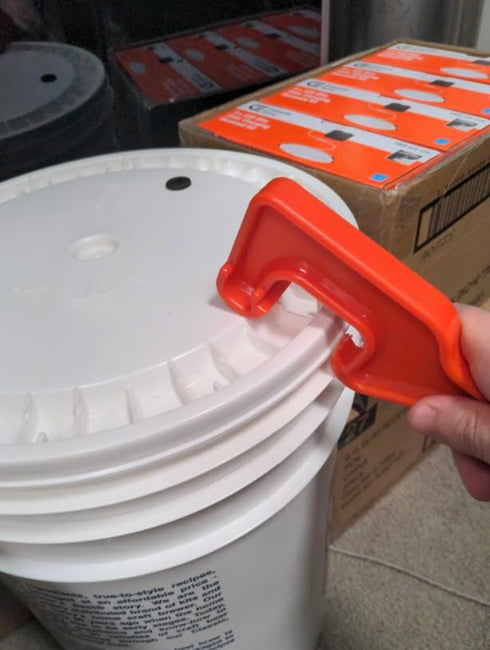 Edward Tools 5 Gallon Bucket Opener Tool for Lids - Large Heavy Duty Plastic - 12X Leverage Strength for Easy Paint Can, Pail or Bucket Opening - ...