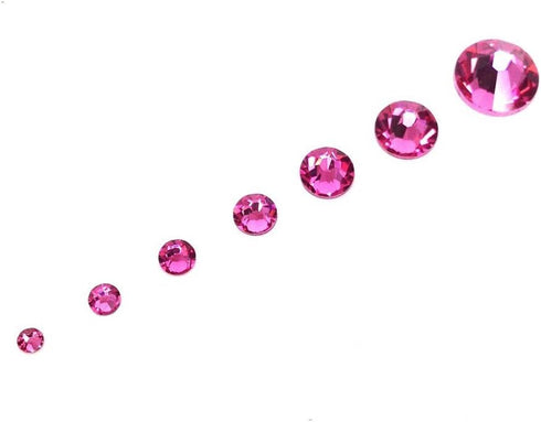 ROSE (209) pink 144 pcs Swarovski 2058/2088 Crystal Flatbacks pink rhinestones nail art mixed with Sizes ss5, ss7, ss9, ss12, ss16, ss20, ss30...
