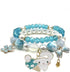 Kawaii Bracelets Crystal Beads Bracelet Set Cute Cartoon Elastic Beaded Pearl Bracelets Jewelry for Women Bff Friendship Gift...