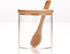 300ML/10Oz Clear Glass Jar with Bamboo Lid and Wooden Spoon, Cute Sugar Bowl Bath Salt Storage Canister Seasoning Container Condiment Pot with Sco...