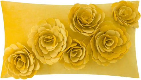 JWH Stereo Flower Handmade Throw Pillow Cover Aesthetic Decorative Velvet Accent Pillow Case Lumbar Cushion Floral Pillowcase for Bed Couch Bedroo...