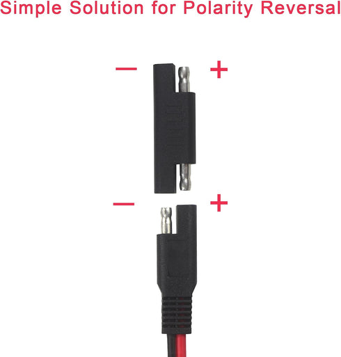 SAE Polarity Reverse Adapter Connector 2 Pin SAE Polarity Switching Adapter SAE Quick Disconnect Plug For SAE To SAE Extension Cable Solar Panel A...