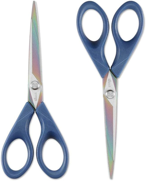 LIVINGO Scissors 7 Inch All Purpose Titanium Scissors Bulk 2 Pack, Left/Right Handed, Forged Stainless Steel Sharp Blade Shears Multipurpose for H...