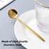 6 Pieces Stainless Steel Gold Espresso Spoons, YIFARUBE 6.7 Inch Long Handle Stirring Spoons, Mini Teaspoons Set for Coffee Sugar Ice Cream Desser...