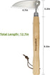 Berry&Bird Japanese Weeder-Scraper-Hoe, 12.67-Inch Gardening Sickle Hoe, Stainless Steel Bent Angle Weeding Sickle, Weeder Hoe with Ergonomic Ash ...