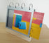 Leoyoubei Slant Back Sign Holder,Sign Stand,Poster Frame,Horizontal Display 5x7 inch PVC Photo Clip Flip Display 7 Pages-14 Sides Photos 4 Rings S...