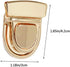 Tuck Lock Clasp Catch Purse Thumb Lock Purse Buckle Fasteners Wallet Buckle Purse Metal Clasp Locks for DIY Craft Wallets Bag Leather Handbags Mak...